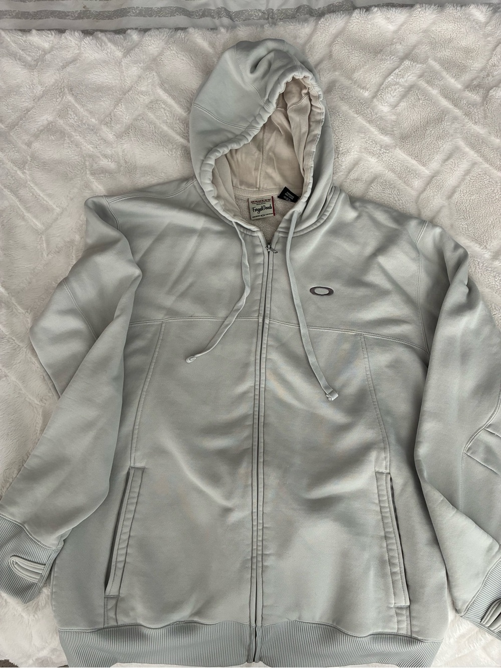 Oakley Light Gray Full-Zip Hooded Jacket